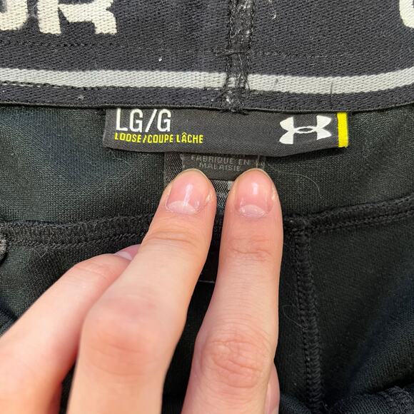 Under Armour Black Gray Mens L Loose Fit Ankle Zip Warm Up Athletic Sweatpants - Picture 3 of 13